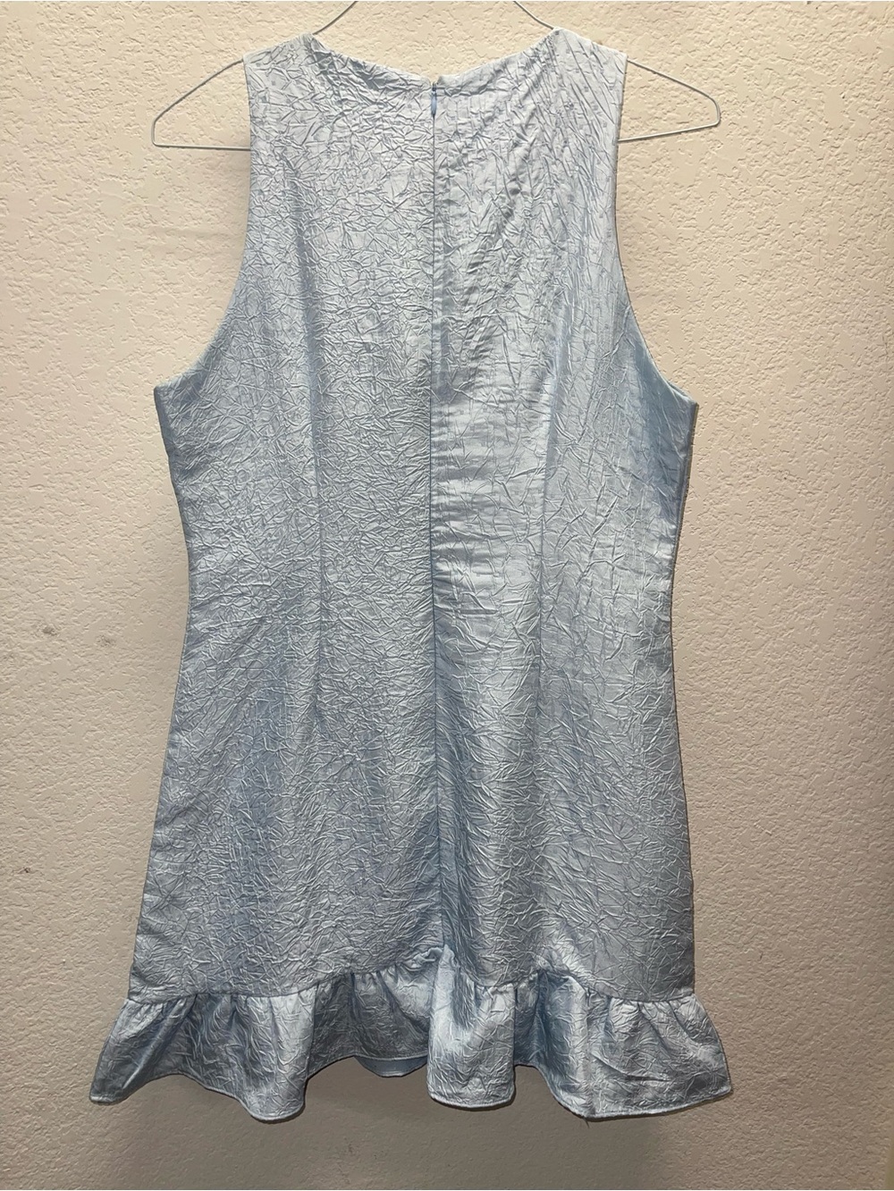 TCEC Light Blue Textured Ruffle-Hem Dress - Picture 2 of 4